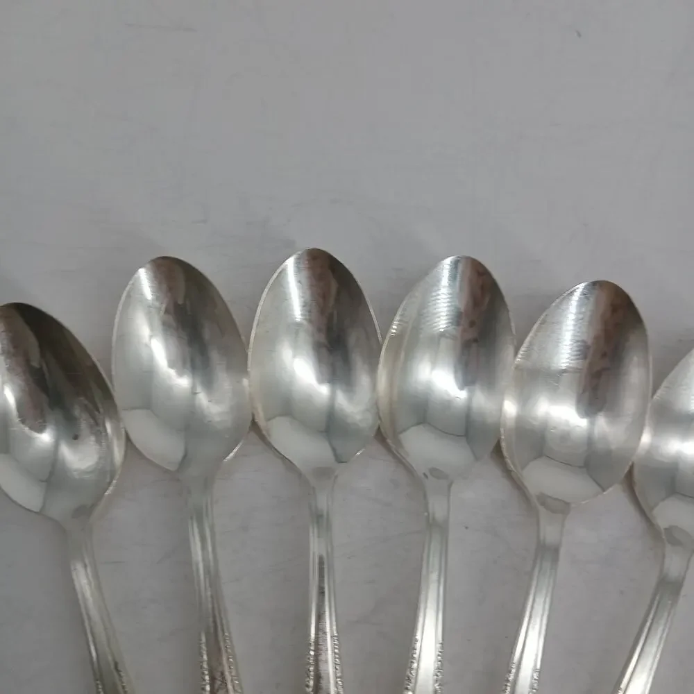 8X Tbsp Harmony House by Wallace Serenade Silverplate Flatware Table Spoons Vtg